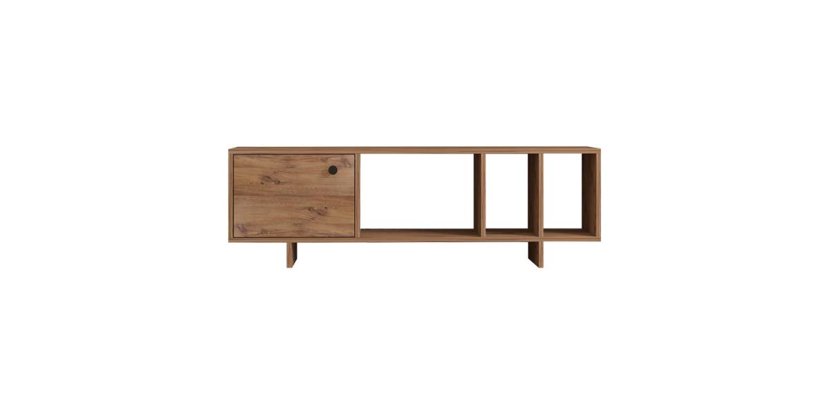 Έπιπλο τηλεόρασης Mueble pakoworld σε sonoma απόχρωση 140x29x45εκ