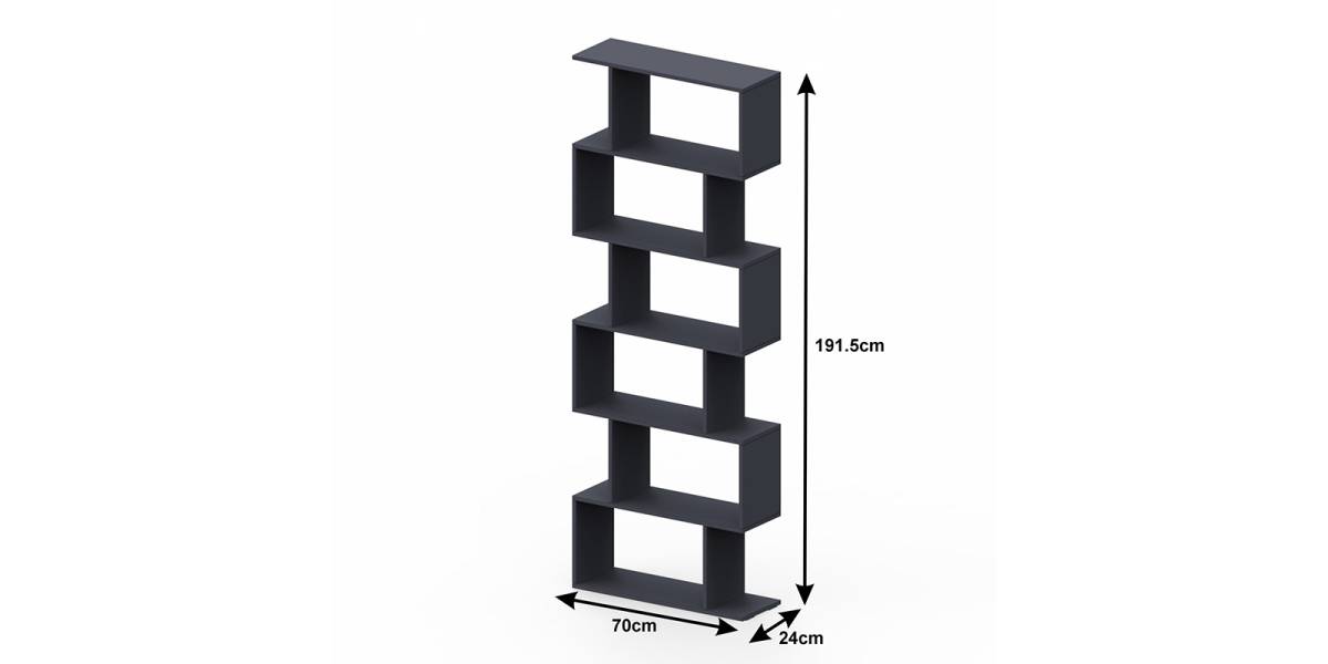 Βιβλιοθήκη Sezen pakoworld σε μόκα απόχρωση 70x24x191.5εκ