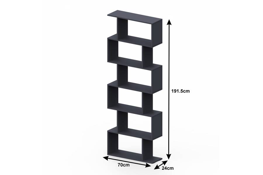 Βιβλιοθήκη Sezen pakoworld σε μόκα απόχρωση 70x24x191.5εκ