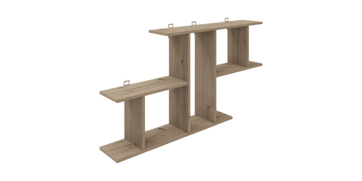 Ραφιέρα τοίχου Vertoura pakoworld σε oak απόχρωση 116x18.5x60cm