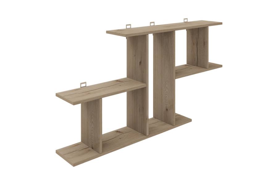 Ραφιέρα τοίχου Vertoura pakoworld σε oak απόχρωση 116x18.5x60cm