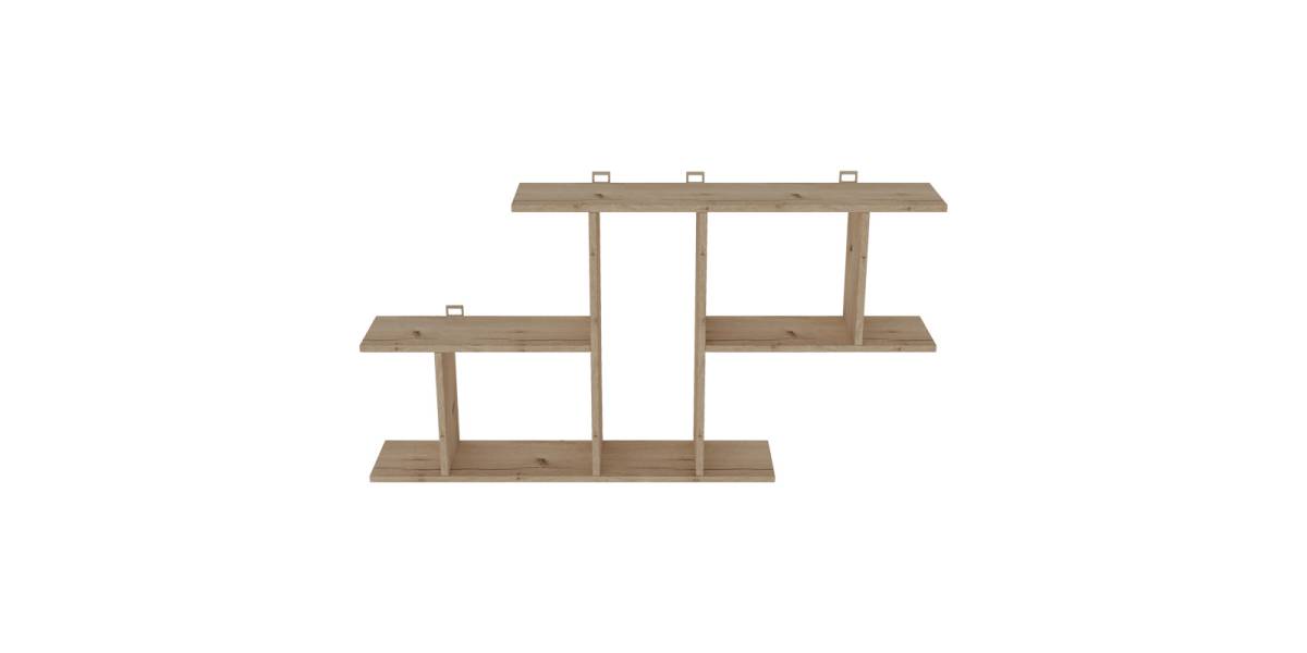 Ραφιέρα τοίχου Vertoura pakoworld σε oak απόχρωση 116x18.5x60cm