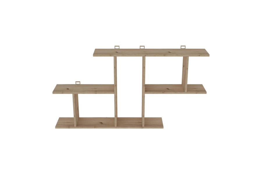 Ραφιέρα τοίχου Vertoura pakoworld σε oak απόχρωση 116x18.5x60cm