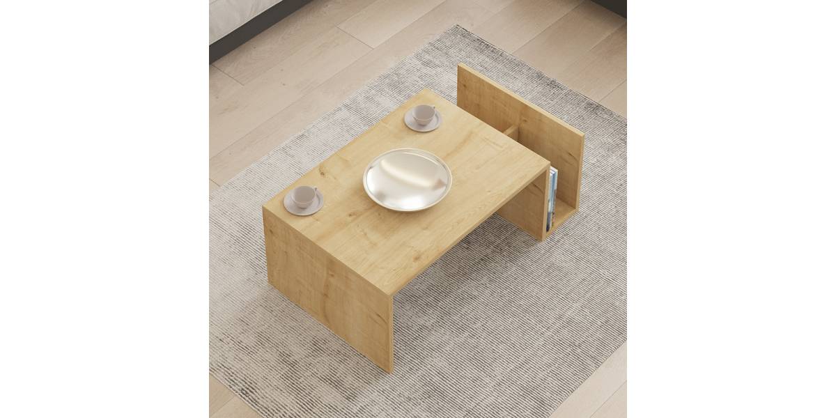 Τραπέζι σαλονιού Poko pakoworld σε oak απόχρωση 86.8x50x32,4εκ