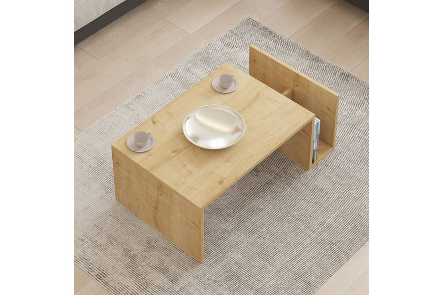 Τραπέζι σαλονιού Poko pakoworld σε oak απόχρωση 86.8x50x32,4εκ