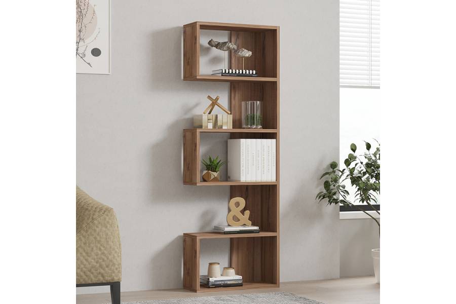 Βιβλιοθήκη Cascade pakoworld σε sonoma απόχρωση 51.8x22x150εκ