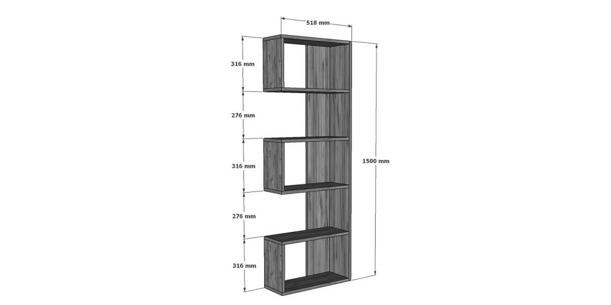 Βιβλιοθήκη Cascade pakoworld σε sonoma απόχρωση 51.8x22x150εκ