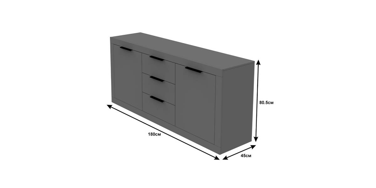 Μπουφές Doha pakoworld σε λευκή απόχρωση 180x45x80.5εκ