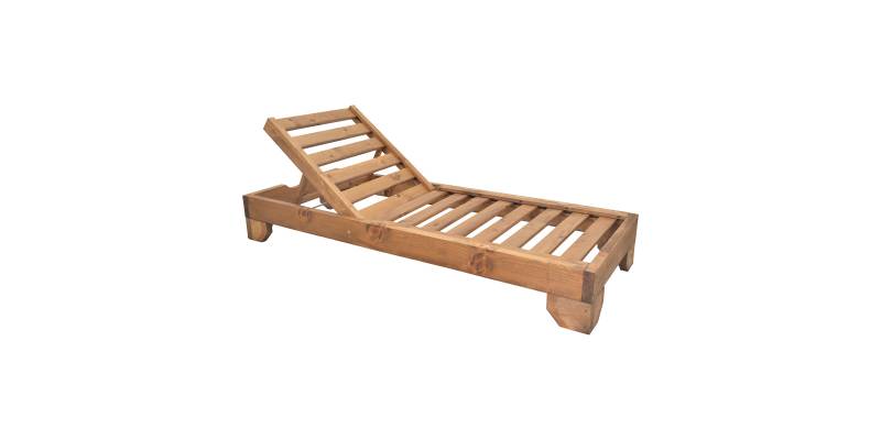 Ξαπλώστρα Zalka pakoworld L1 σε καρυδί απόχρωση 66x197x28εκ