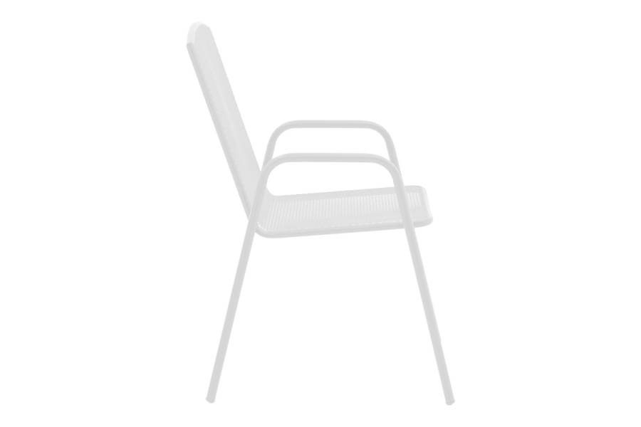 Τραπεζαρία Watson-Pomedon pakoworld σετ 3τεμ μέταλλο σε λευκή απόχρωση