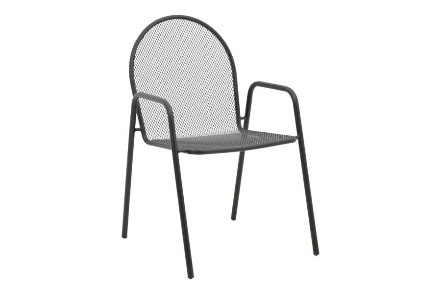 Τραπεζαρία Watson-Tarete pakoworld σετ 3τεμ μέταλλο σε μαύρη απόχρωση