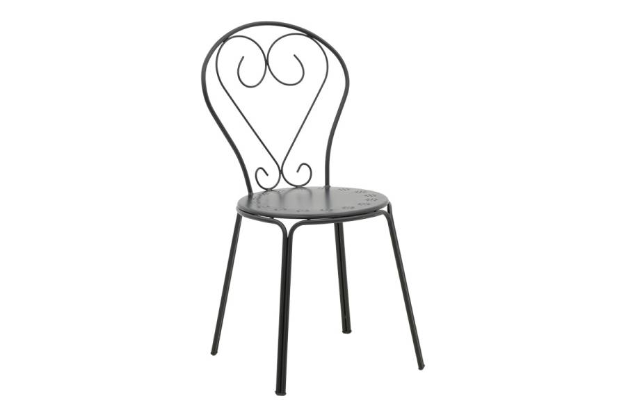 Τραπεζαρία Vergo-Chari pakoworld σετ 3τεμ μέταλλο σε μαύρη απόχρωση