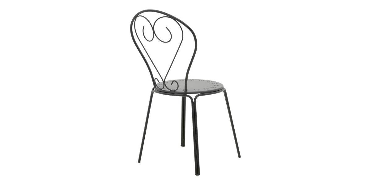 Τραπεζαρία Vergo-Chari pakoworld σετ 3τεμ μέταλλο σε μαύρη απόχρωση