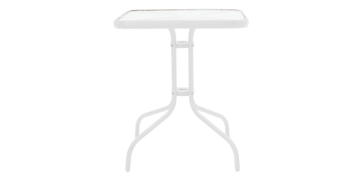 Τραπεζαρία Watson-Tarete pakoworld σετ 3τεμ μέταλλο σε λευκή απόχρωση 70x70x70εκ