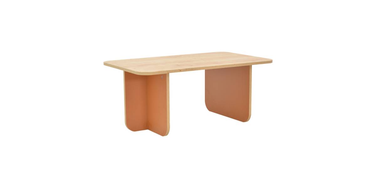Τραπέζι Bοca pakoworld σε oak-κεραμιδί απόχρωση 100x60x42εκ