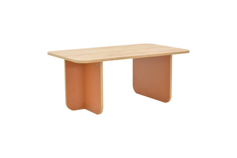 Τραπέζι Bοca pakoworld σε oak-κεραμιδί απόχρωση 100x60x42εκ