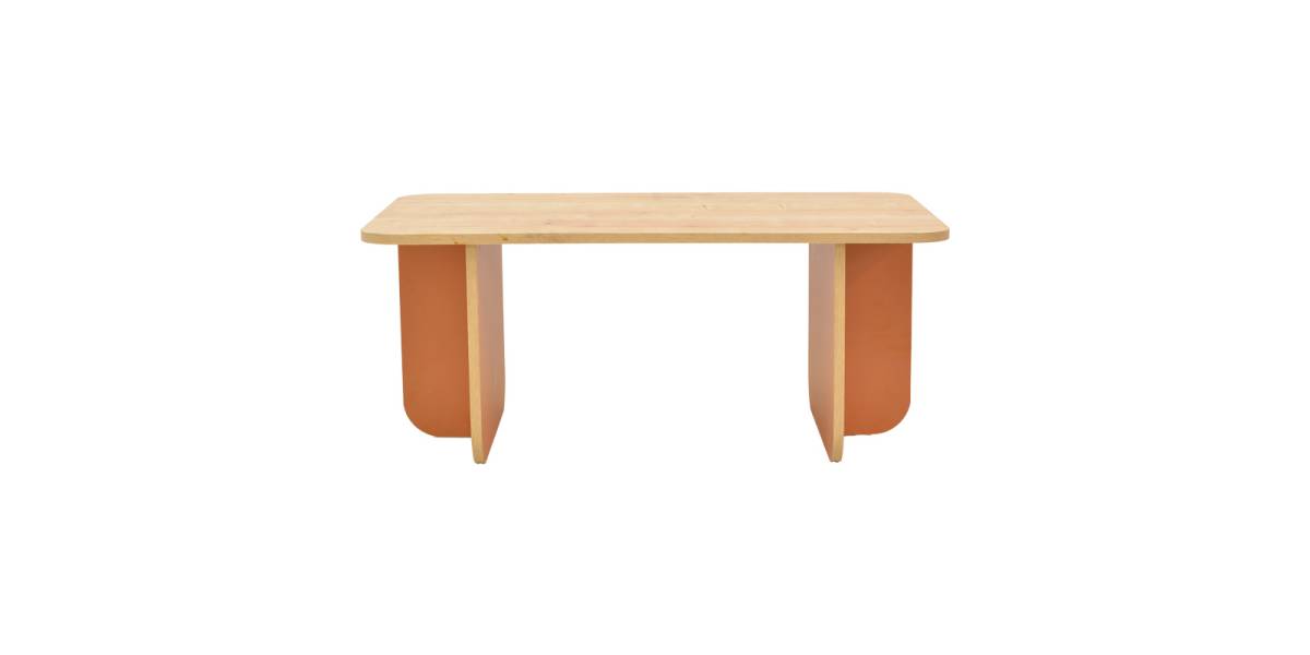 Τραπέζι Bοca pakoworld σε oak-κεραμιδί απόχρωση 100x60x42εκ