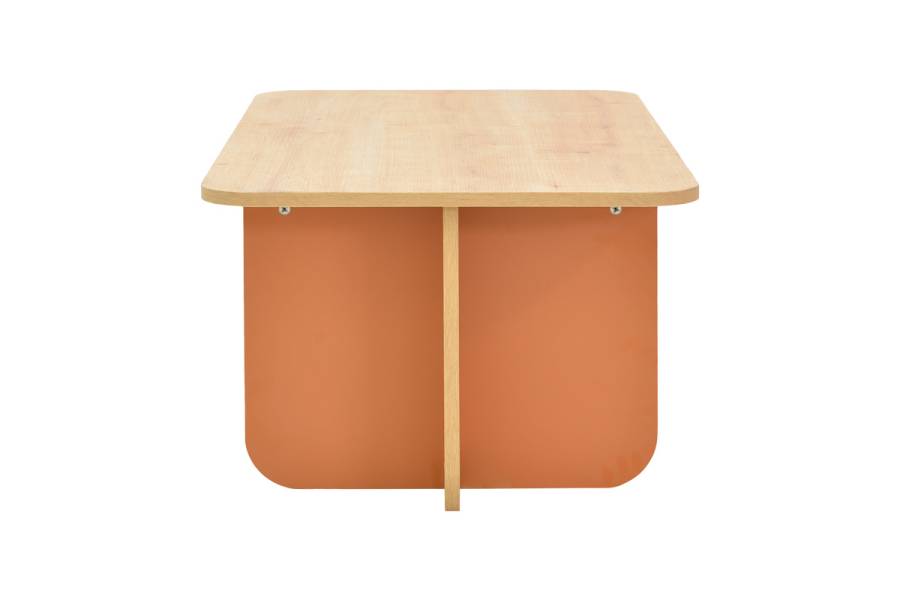 Τραπέζι Bοca pakoworld σε oak-κεραμιδί απόχρωση 100x60x42εκ