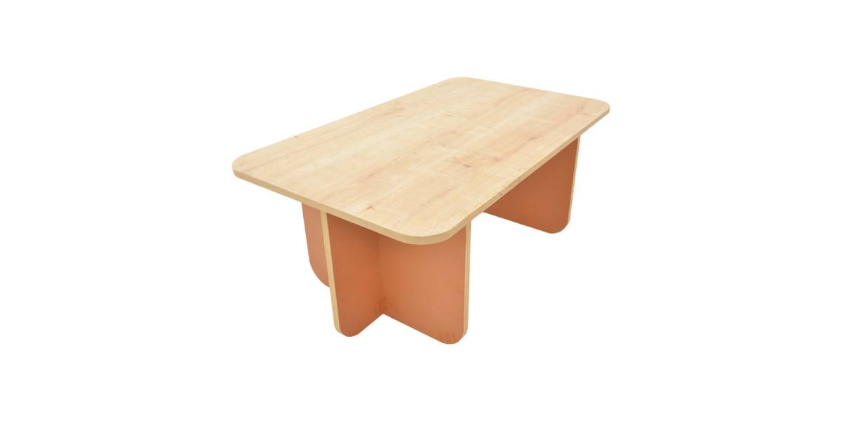 Τραπέζι Bοca pakoworld σε oak-κεραμιδί απόχρωση 100x60x42εκ