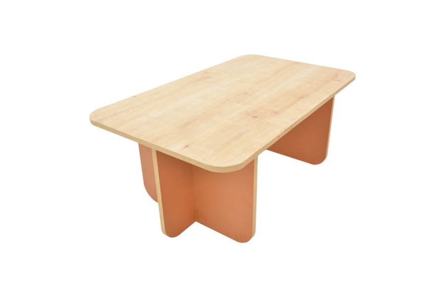 Τραπέζι Bοca pakoworld σε oak-κεραμιδί απόχρωση 100x60x42εκ