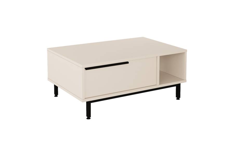 Τραπέζι σαλονιού Frixton pakoworld σε cappuccino απόχρωση 90x60x37.5εκ