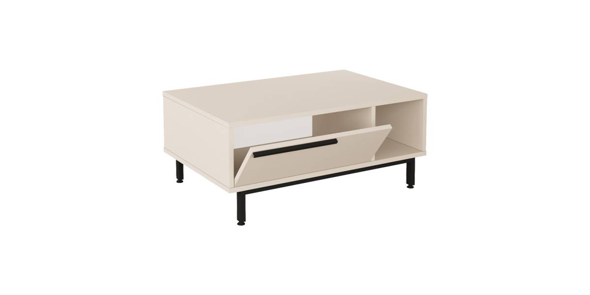 Τραπέζι σαλονιού Frixton pakoworld σε cappuccino απόχρωση 90x60x37.5εκ