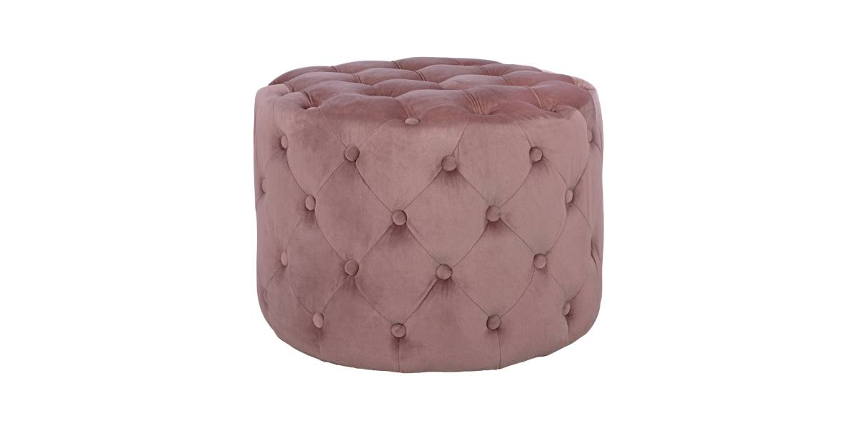 ΣΚΑΜΠΟ KASSIE ΣΑΠΙΟ ΜΗΛΟ ΒΕΛΟΥΔΟ ΤΥΠΟΥ CHESTERFIELD HM8406.02 Φ60x43Υ εκ.