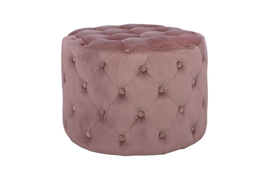 ΣΚΑΜΠΟ KASSIE ΣΑΠΙΟ ΜΗΛΟ ΒΕΛΟΥΔΟ ΤΥΠΟΥ CHESTERFIELD HM8406.02 Φ60x43Υ εκ.