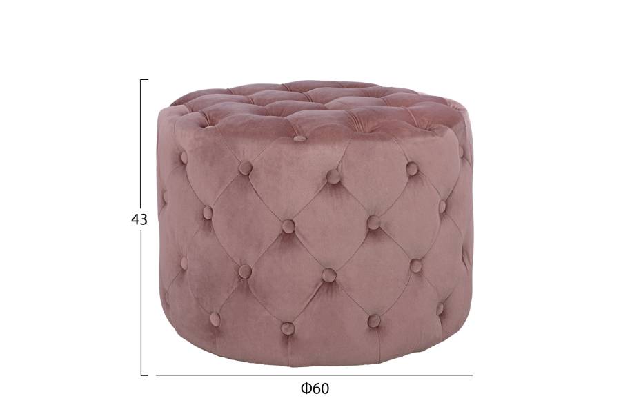 ΣΚΑΜΠΟ KASSIE ΣΑΠΙΟ ΜΗΛΟ ΒΕΛΟΥΔΟ ΤΥΠΟΥ CHESTERFIELD HM8406.02 Φ60x43Υ εκ.