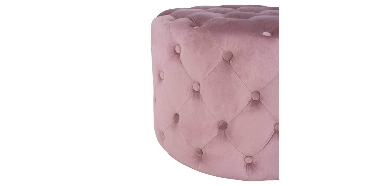 ΣΚΑΜΠΟ KASSIE ΣΑΠΙΟ ΜΗΛΟ ΒΕΛΟΥΔΟ ΤΥΠΟΥ CHESTERFIELD HM8406.02 Φ60x43Υ εκ.