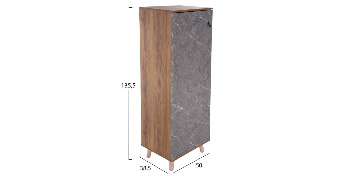 ΠΑΠΟΥΤΣΟΘΗΚΗ-ΝΤΟΥΛΑΠΙ ALVARO HM8954.12 ΜΕΛΑΜΙΝΗ SONAMA-STONE TEXTURE 50Χ38Χ135Yεκ.