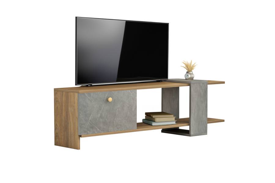 ΕΠΙΠΛΟ ΤΗΛΕΟΡΑΣΗΣ HENRIETTE HM8900.13 ΜΕΛΑΜΙΝΗ ΚΑΡΥΔΙ-STONE TEXTURE 120x28,5x39Υεκ.