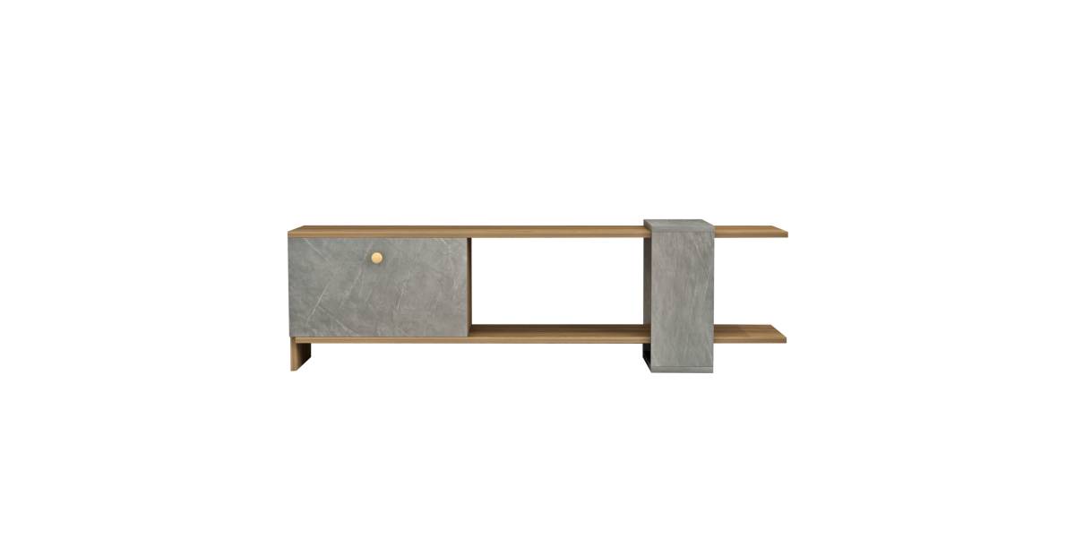 ΕΠΙΠΛΟ ΤΗΛΕΟΡΑΣΗΣ HENRIETTE HM8900.13 ΜΕΛΑΜΙΝΗ ΚΑΡΥΔΙ-STONE TEXTURE 120x28,5x39Υεκ.