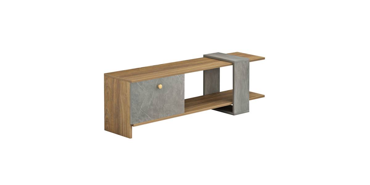 ΕΠΙΠΛΟ ΤΗΛΕΟΡΑΣΗΣ HENRIETTE HM8900.13 ΜΕΛΑΜΙΝΗ ΚΑΡΥΔΙ-STONE TEXTURE 120x28,5x39Υεκ.