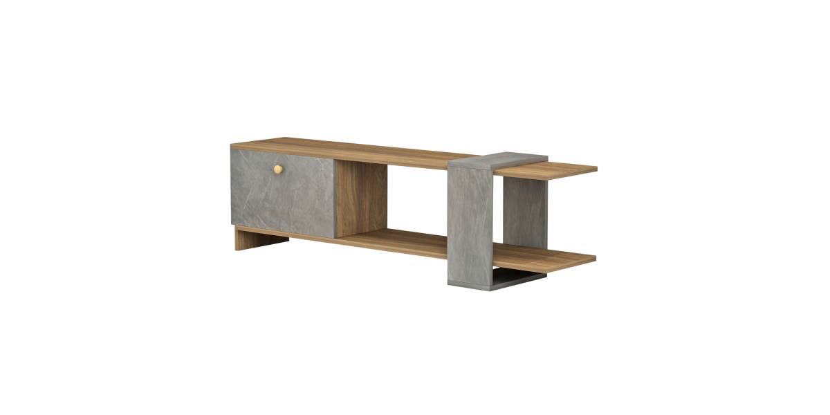 ΕΠΙΠΛΟ ΤΗΛΕΟΡΑΣΗΣ HENRIETTE HM8900.13 ΜΕΛΑΜΙΝΗ ΚΑΡΥΔΙ-STONE TEXTURE 120x28,5x39Υεκ.