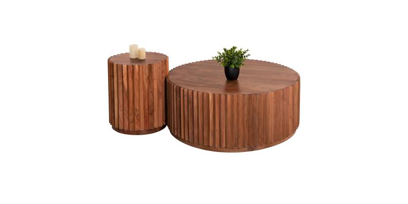 ΣΕΤ 2ΤΜΧ ΤΡΑΠΕΖΙΑ ΣΑΛΟΝΙΟΥ ΣΤΡΟΓΓΥΛΑ SEDGE HM11944 ΜΑΣΙΦ ΑΚΑΚΙΑ Φ90 & Φ40εκ.