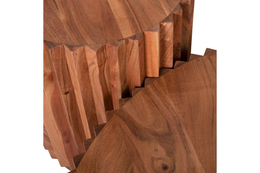 ΣΕΤ 2ΤΜΧ ΤΡΑΠΕΖΙΑ ΣΑΛΟΝΙΟΥ ΣΤΡΟΓΓΥΛΑ SEDGE HM11944 ΜΑΣΙΦ ΑΚΑΚΙΑ Φ90 & Φ40εκ.