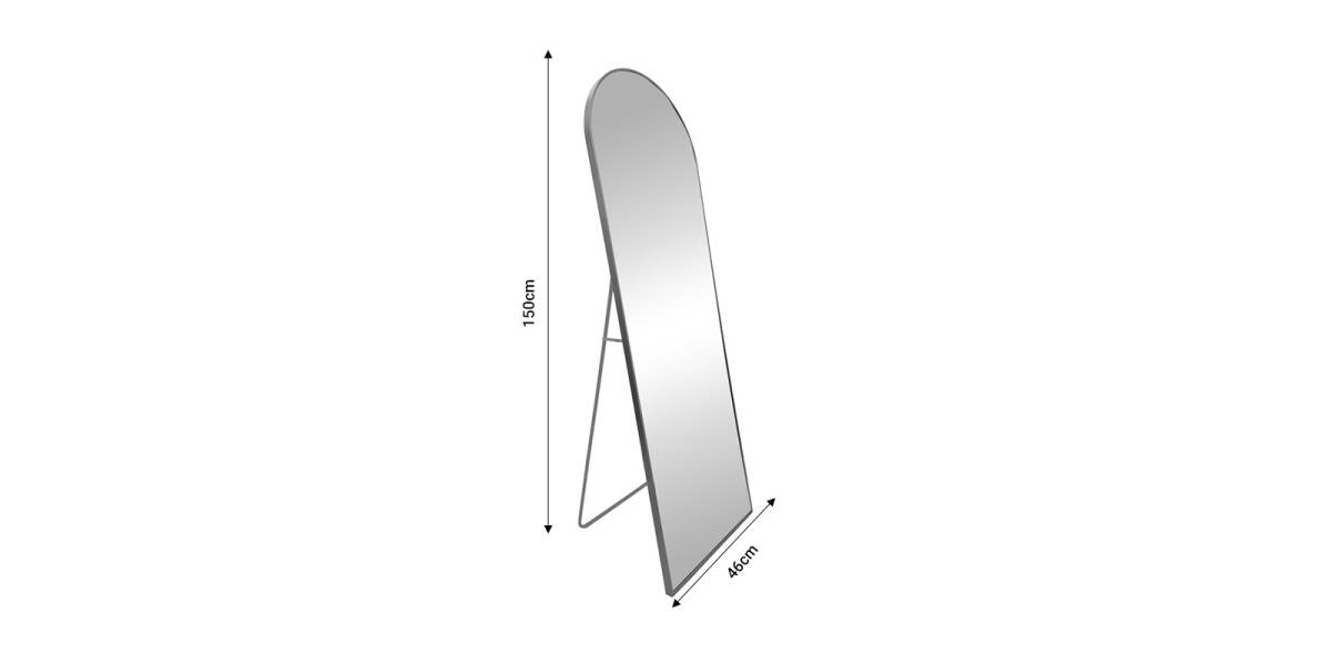 Καθρέπτης Lorens Inart ασημί αλουμίνιο 46x2.5x150εκ