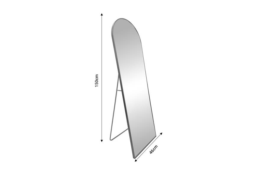 Καθρέπτης Lorens Inart ασημί αλουμίνιο 46x2.5x150εκ