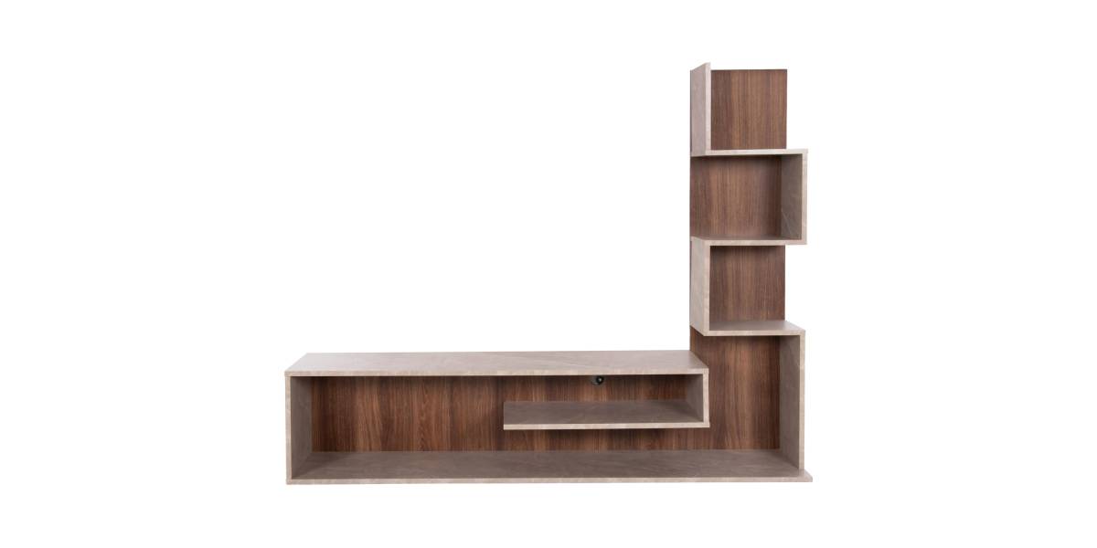 ΣΥΝΘΕΤΟ ΤΗΛΕΟΡΑΣΗΣ EDELIE HM8908.14 ΜΕΛΑΜΙΝΗ ΓΚΡΙ STONE TEXTURE-ΦΥΣΙΚΟ 150x29,5x120Υεκ.