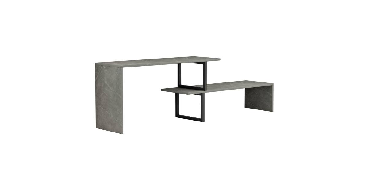 ΕΠΙΠΛΟ ΤΗΛΕΟΡΑΣΗΣ ΕΠΕΚΤ. BRIGGITE HM8892.11 ΜΕΛΑΜΙΝΗ GREY STONE TEXTURE 160x30x45Υεκ.
