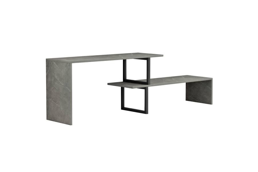 ΕΠΙΠΛΟ ΤΗΛΕΟΡΑΣΗΣ ΕΠΕΚΤ. BRIGGITE HM8892.11 ΜΕΛΑΜΙΝΗ GREY STONE TEXTURE 160x30x45Υεκ.
