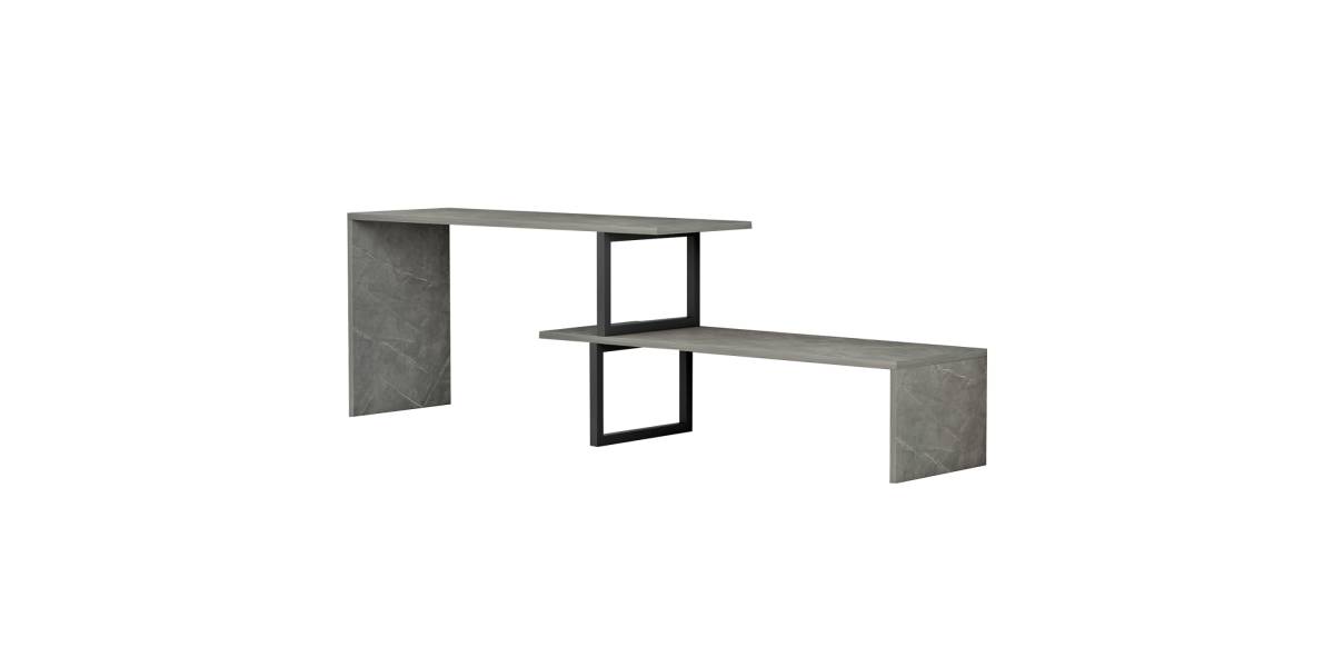 ΕΠΙΠΛΟ ΤΗΛΕΟΡΑΣΗΣ ΕΠΕΚΤ. BRIGGITE HM8892.11 ΜΕΛΑΜΙΝΗ GREY STONE TEXTURE 160x30x45Υεκ.