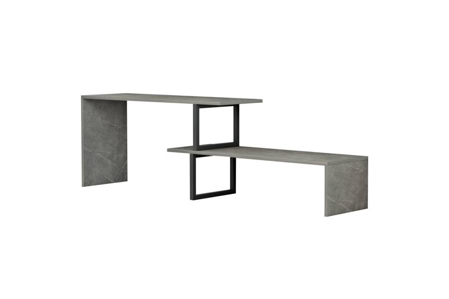 ΕΠΙΠΛΟ ΤΗΛΕΟΡΑΣΗΣ ΕΠΕΚΤ. BRIGGITE HM8892.11 ΜΕΛΑΜΙΝΗ GREY STONE TEXTURE 160x30x45Υεκ.