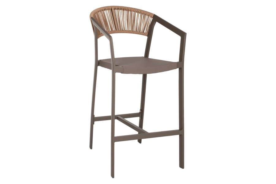 ΣΚΑΜΠΟ ΑΛΟΥΜΙΝΙΟΥ MIRI ΣΑΜΠΑΝΙ ΜΕ ΜΠΡΑΤΣΑ RATTAN & TEXTLINE 56x58x105Yεκ.HM5892.23