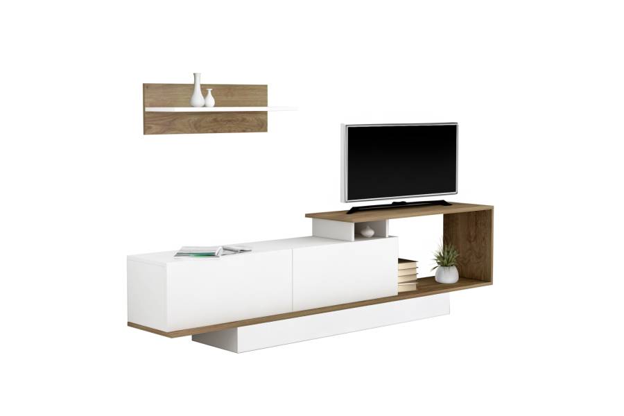 ΣΥΝΘΕΤΟ ΤΗΛΕΟΡΑΣΗΣ GARCELLE HM8904.11 ΜΕΛΑΜΙΝΗ ΣΕ ΦΥΣΙΚΟ-ΛΕΥΚΟ 180x29,6x45Υεκ