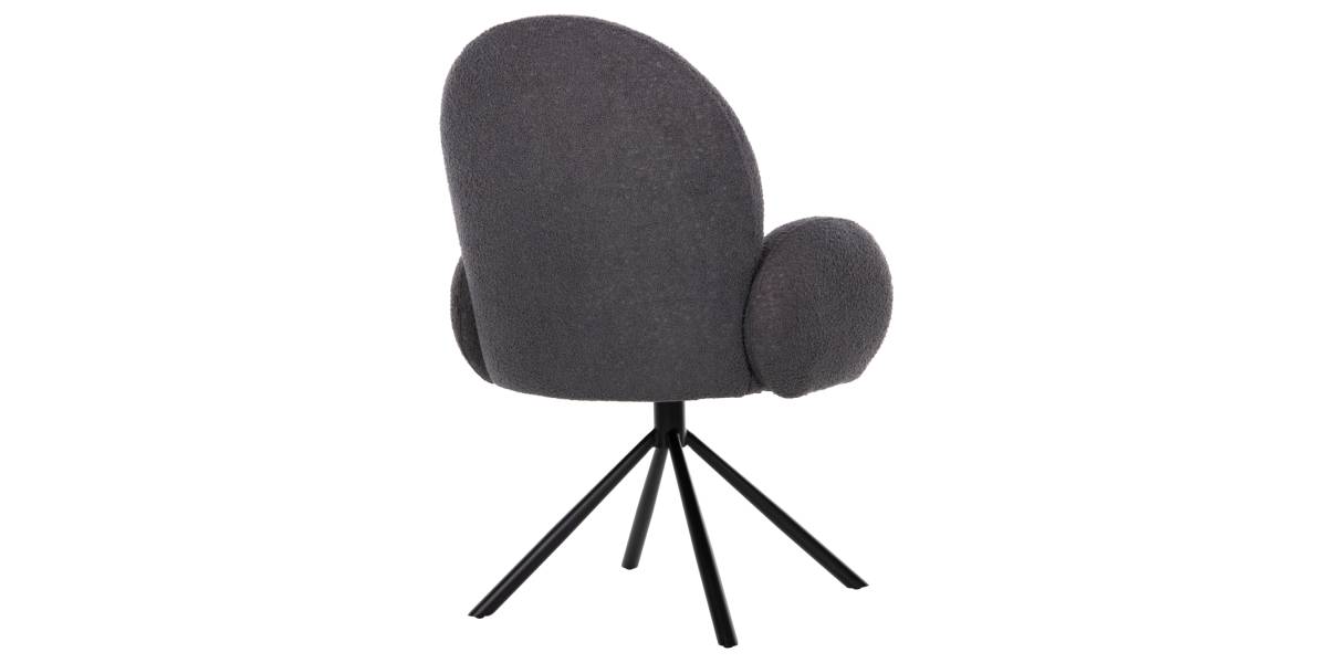 ΠΟΛΥΘΡΟΝΑ ΠΕΡΙΣΤΡΕΦ. WINON HM9778.01 ΓΚΡΙ TEDDY ΥΦΑΣΜΑ-ΜΑΥΡΟ ΜΕΤΑΛΛΟ 65x67x92Υ εκ.