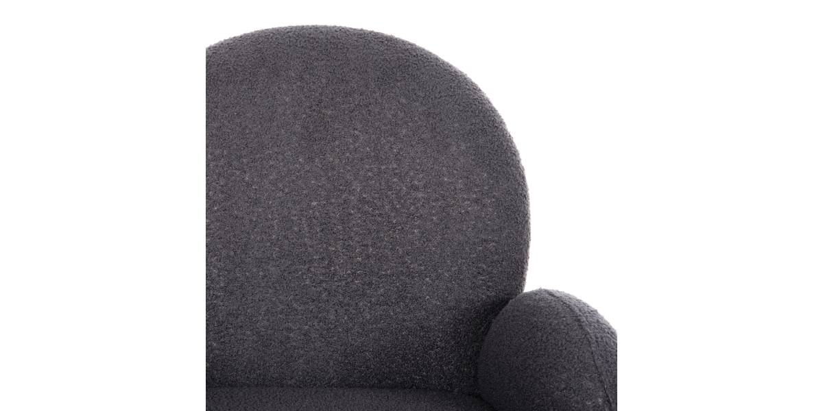 ΠΟΛΥΘΡΟΝΑ ΠΕΡΙΣΤΡΕΦ. WINON HM9778.01 ΓΚΡΙ TEDDY ΥΦΑΣΜΑ-ΜΑΥΡΟ ΜΕΤΑΛΛΟ 65x67x92Υ εκ.