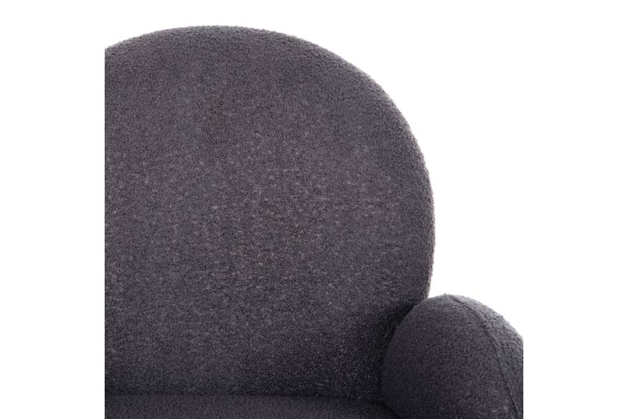 ΠΟΛΥΘΡΟΝΑ ΠΕΡΙΣΤΡΕΦ. WINON HM9778.01 ΓΚΡΙ TEDDY ΥΦΑΣΜΑ-ΜΑΥΡΟ ΜΕΤΑΛΛΟ 65x67x92Υ εκ.