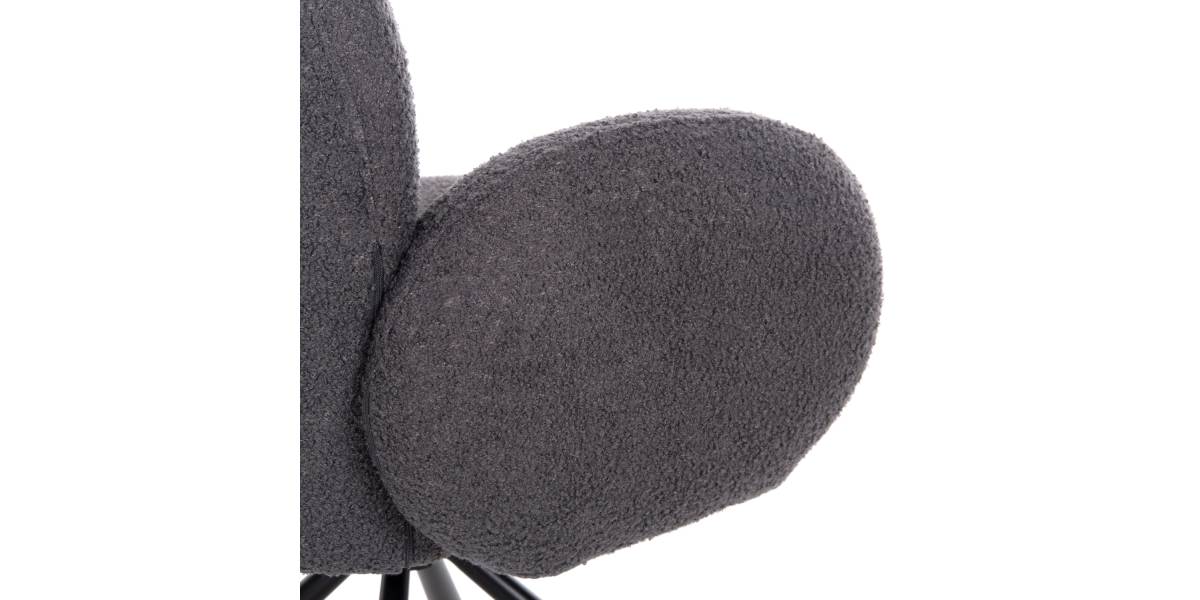 ΠΟΛΥΘΡΟΝΑ ΠΕΡΙΣΤΡΕΦ. WINON HM9778.01 ΓΚΡΙ TEDDY ΥΦΑΣΜΑ-ΜΑΥΡΟ ΜΕΤΑΛΛΟ 65x67x92Υ εκ.